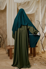 Olive Samiya Tie-Front Loose Fit Design Abaya Dress - Wool Leon
