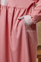Pink Samiya Tie-Front Loose Fit Design Abaya Dress - Wool Leon
