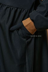 Black Samiya Tie-Front Loose Fit Design Abaya Dress - Wool Leon
