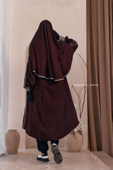 Khalida Date Brown Modest Sportswear With Hijab Set - Stretchy & Breathable
