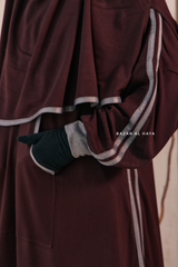 Khalida Date Brown Modest Sportswear With Hijab Set - Stretchy & Breathable