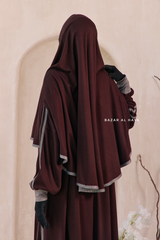Khalida Date Brown Modest Sportswear With Hijab Set - Stretchy & Breathable
