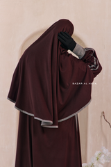Khalida Date Brown Modest Sportswear With Hijab Set - Stretchy & Breathable