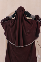 Khalida Date Brown Modest Sportswear With Hijab Set - Stretchy & Breathable