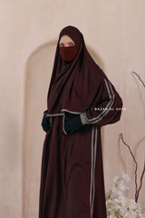 Khalida Date Brown Modest Sportswear With Hijab Set - Stretchy & Breathable