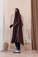 Khalida Date Brown Modest Sportswear With Hijab Set - Stretchy & Breathable
