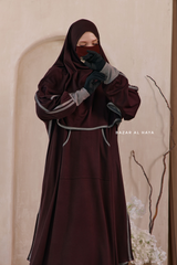 Khalida Date Brown Modest Sportswear With Hijab Set - Stretchy & Breathable