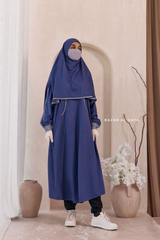 Khalida Denim Blue Modest Sportswear With Hijab Set - Stretchy & Breathable