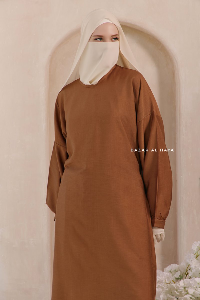 Cappuccino Elmira Two Piece Top Dress & Pants Set In Premium Cotton Leon