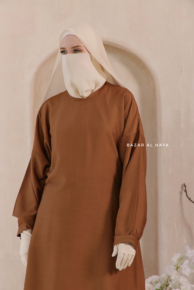 Cappuccino Elmira Two Piece Top Dress & Pants Set In Premium Cotton Leon