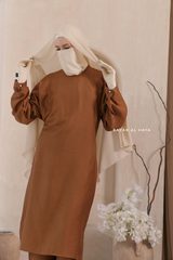 Cappuccino Elmira Two Piece Top Dress & Pants Set In Premium Cotton Leon