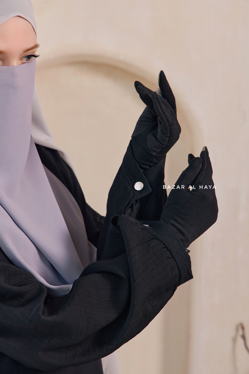 Black Elmira Two Piece Top Dress & Pants Set In Premium Cotton Leon