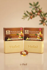 2-Pack Moroccan Argan & Oatmeal Soap – Hydrating & Brightening, Organic Ingredients, Natural Moisturizing Bar Soap