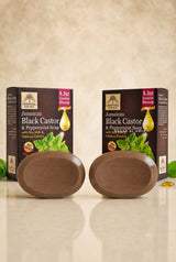 2-Pack Jamaican Black Castor & Peppermint Soap – Organic Ingredients, Natural Scalp & Skin Bar Soap