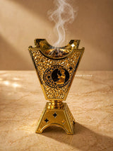 Gold Bakhoor Burner Mabkhara – Traditional Arabic Incense Burner for Oud, Bukhoor & Dukhoon