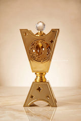 Gold Bakhoor Burner Mabkhara – Traditional Arabic Incense Burner for Oud, Bukhoor & Dukhoon