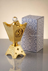 Gold Bakhoor Burner Mabkhara – Traditional Arabic Incense Burner for Oud, Bukhoor & Dukhoon