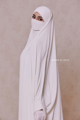 White Hoor - Two Piece Jilbab With Skirt- Long & Loose