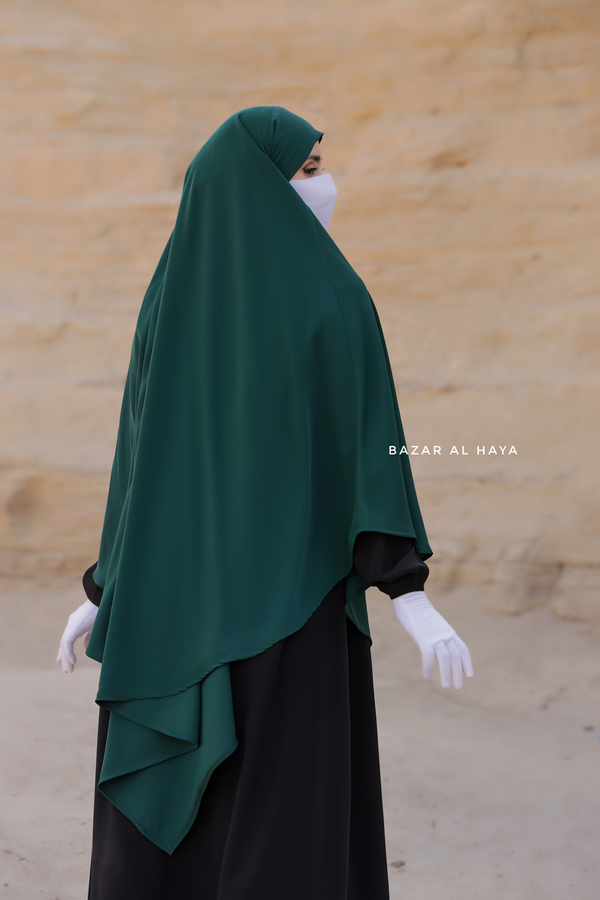 Mubarak Emerald Long Triangle Diamond Khimar - Nidha Extra Long