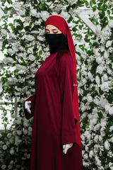 Madina Maroon Abaya - Soft Relaxed Fit - Mediumweight Silk Crepe