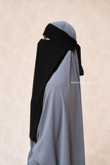 Black Flap Single Niqab - Super Breathable Veil - Medium & Large