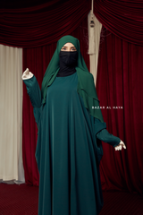 Emerald Faraasha Butterfly Wide Abaya - Silk Crepe