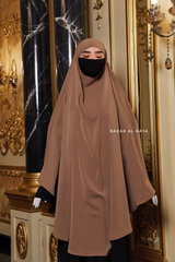 Munawwar Almond Extra Long Triangle Diamond Khimar - Soft Nida