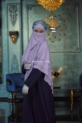 Lilac Aiza Three Layered Diamond Khimar - Premium Stretch