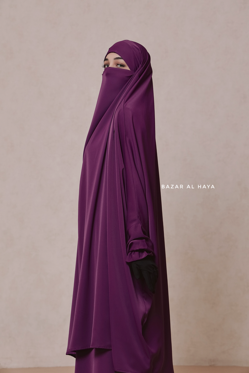 Purple Hoor - Two Piece Jilbab With Skirt- Long & Loose