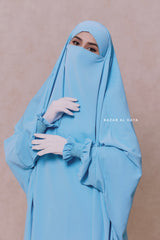 Baby Blue Hoor - Two Piece Jilbab With Skirt- Long & Loose