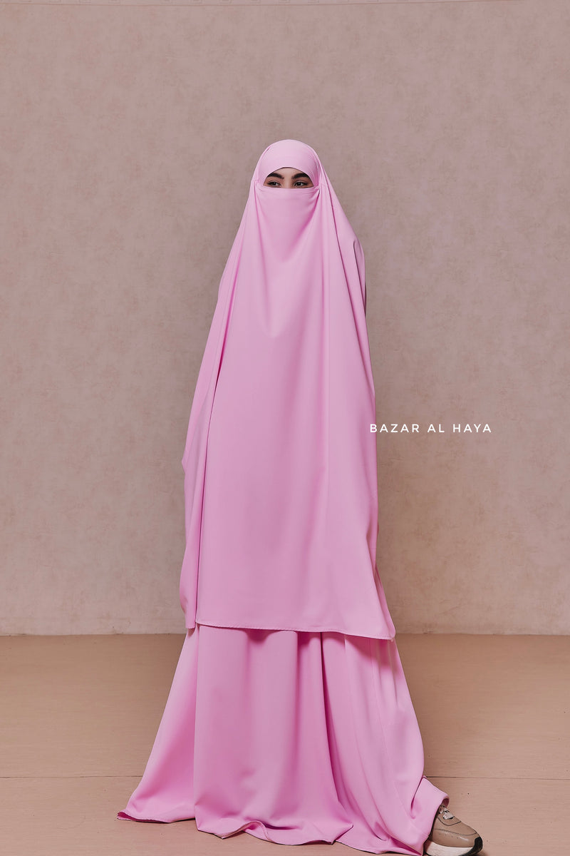 Baby Pink Hoor - Two Piece Jilbab With Skirt- Long & Loose