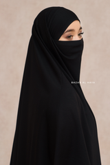 Eliza Black Diamond Khimar - Stretch Cotton - Medium