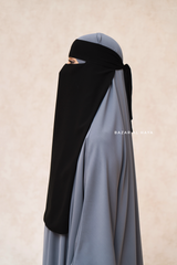 Black Single Niqab - Super Breathable Veil - Large & Medium