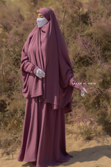 Grape Yasmin Two Piece Jilbab, Dress & Khimar - Light Soft Breathable Flowy Fabric