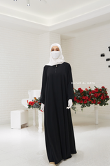 Black Salam 2 Abaya - Comfy Style Front Zipper - Nida