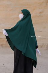 Mubarak Emerald Long Triangle Diamond Khimar - Nidha Extra Long