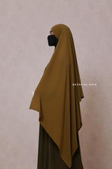 Olive Tie Back Scarf & Khimar - Long Rectangle Shape - Style & More