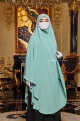 Munawwar Mint Extra Long Triangle Diamond Khimar - Soft Nida