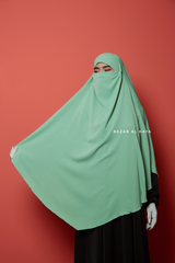 Mubarak Mint Long Triangle Diamond Khimar - Nida Extra Long