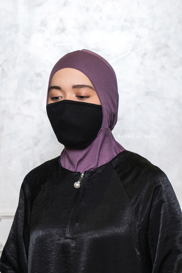 Viola Purple Neck Cover Underscarf In Cotton - Super Breathable & Soft