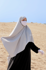 Silver Eliza Long Triangle Diamond Khimar - Soft Cotton