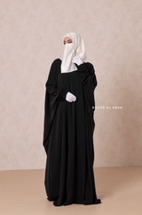 Black Faraasha Butterfly Wide Abaya - Silk Crepe