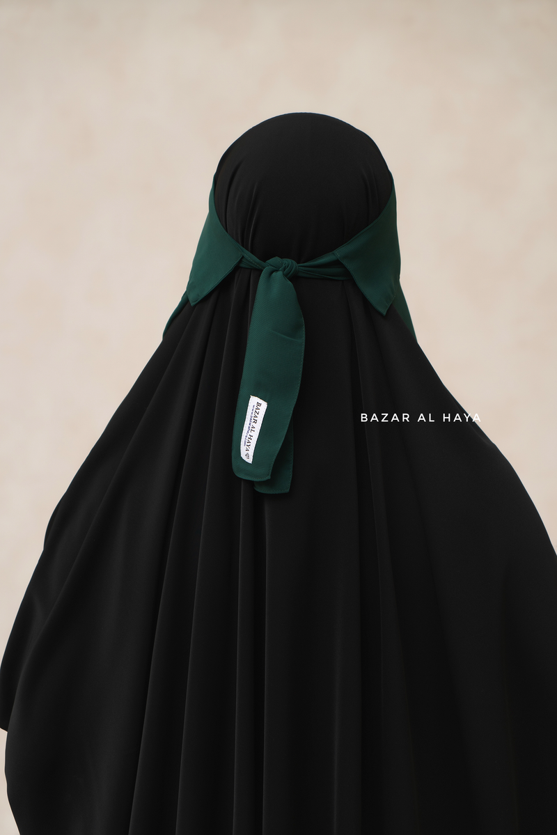 Emerald Green Flap Single Niqab - Super Breathable Veil - Large