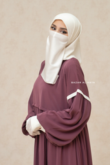 Mubina Grape Tiered Abaya Dress - Loose & Wide In Nidha