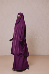 Purple Hoor - Two Piece Jilbab With Skirt- Long & Loose