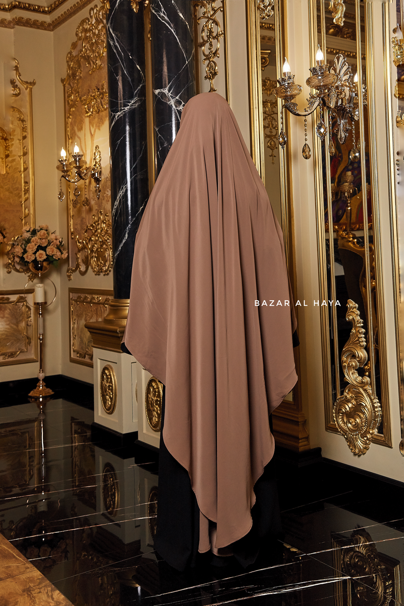 Munawwar Almond Extra Long Triangle Diamond Khimar - Soft Nida