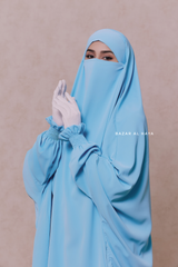 Baby Blue Hoor - Two Piece Jilbab With Skirt- Long & Loose