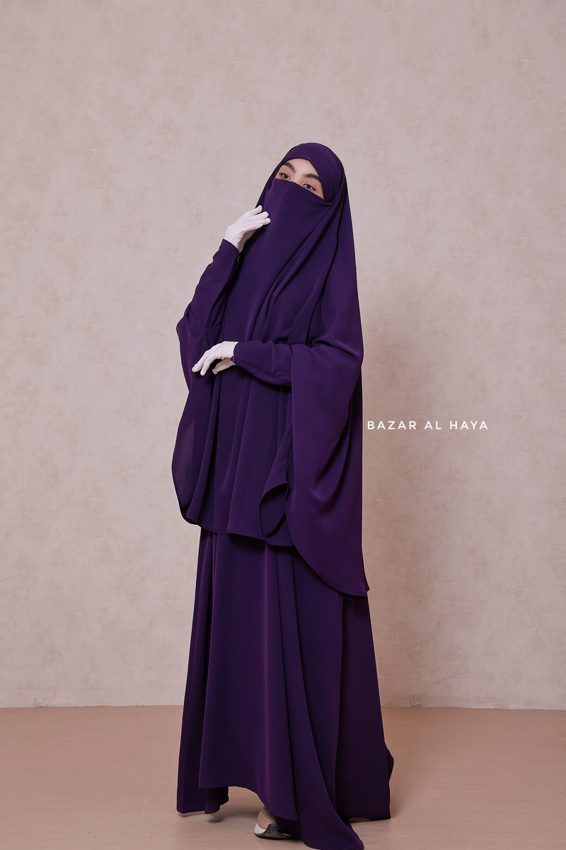 Yasmin Two Piece Jilbab With Dress & Khimar - Light Soft Breathable Flowy