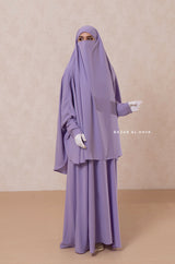 Yasmin Lilac Two Piece Jilbab With Dress & Khimar - Long & Loose Style, Light Soft Breathable Fabric