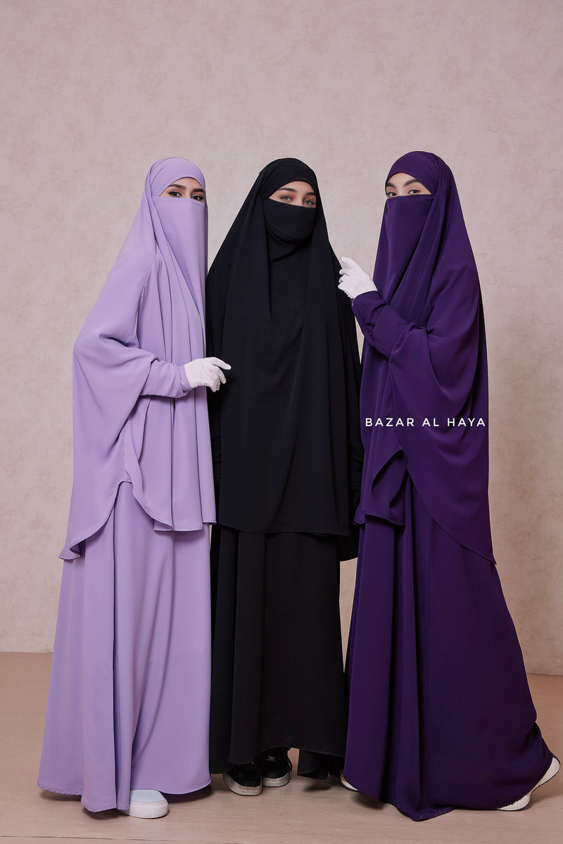 Yasmin Two Piece Jilbab With Dress & Khimar - Loose Style & Light Soft Breathable